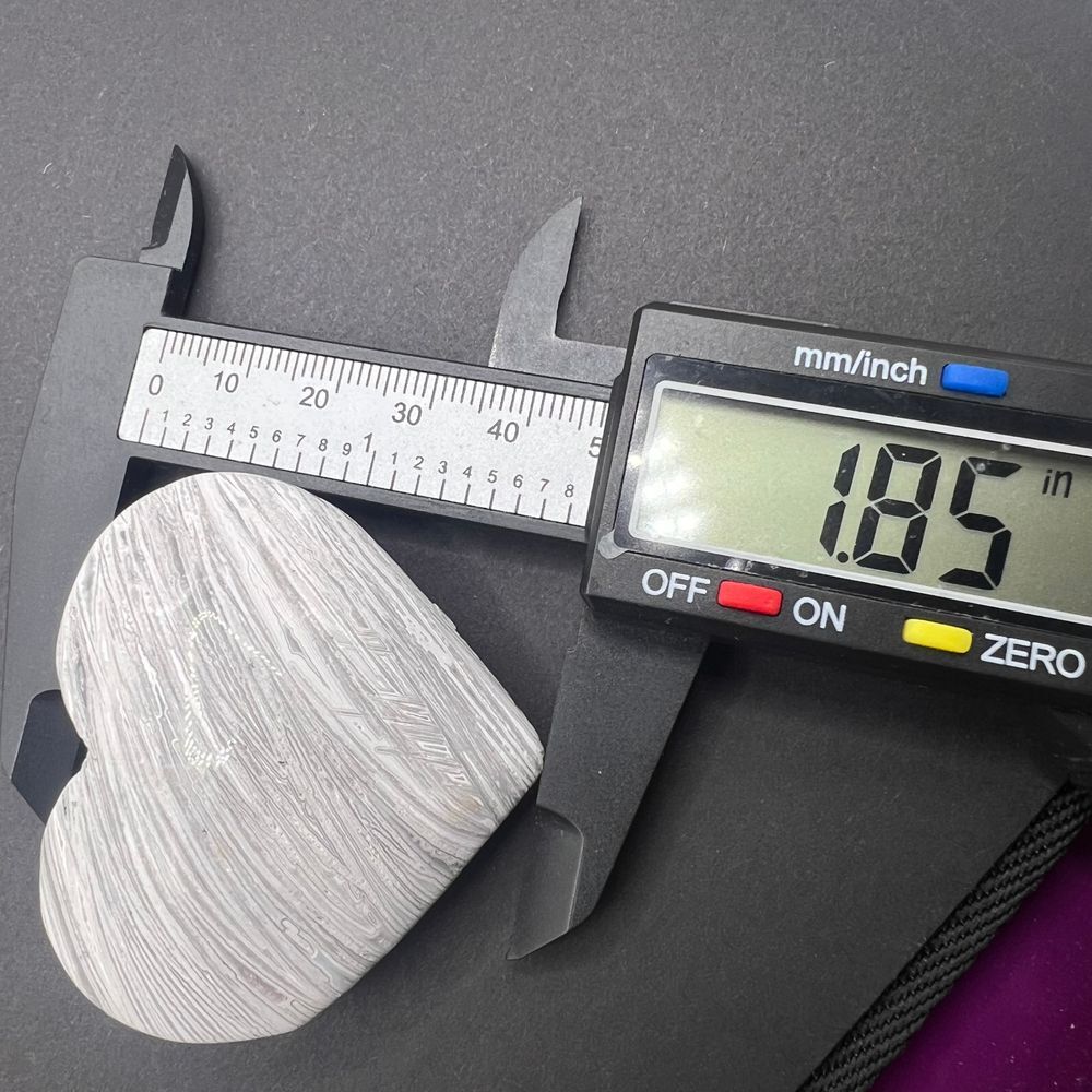Mexican White Lace Agate Druzy Heart‎ Carving - Picture 7 of 10